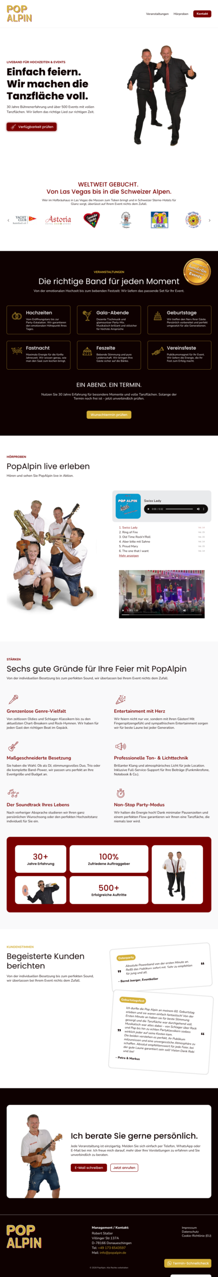 FullPage Screenshot der Website von PopAlpin